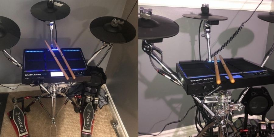 Multipad Sample Pro Alesis Conectada a pedales y discos